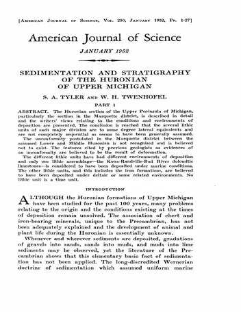 Más sobre Sedimentación y Estratigrafía del Huroniano del Alto Michigan.